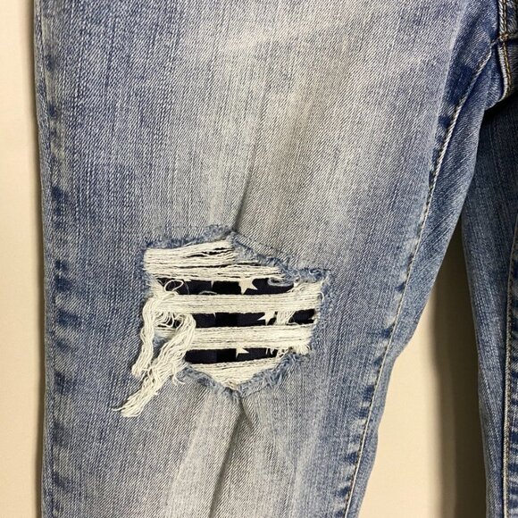 Morrison Denim Distressed Boot Cut Jeans Stargazer Rock Star Blue Womens 26 - Picture 4 of 7